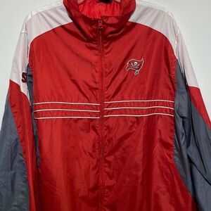 Reebok Men's Red Tampa Bay Buccaneers NFL Full Zip Windbreaker Jacket Size XL